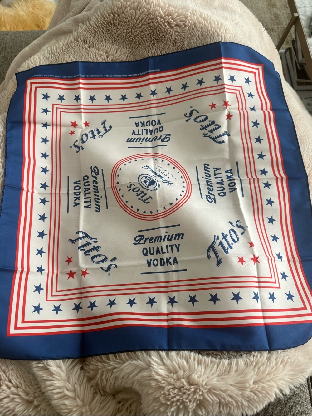 NEW Tito’s Premium Quality Vodka Bandana Scarf 22.25” x 22.25”